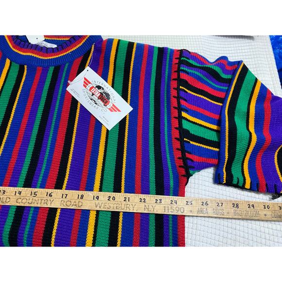 Vintage 90s Extra Touch International Sportswear Co Multi 2X Knitted Sweater NWT - Picture 3 of 9